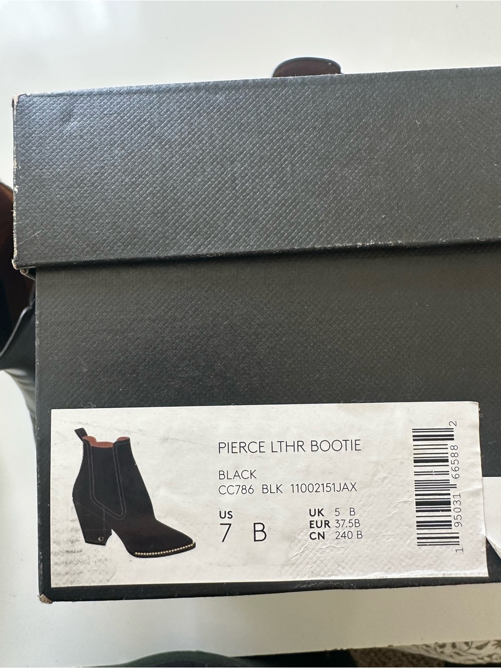 Coach Black Leather Stud-Trim Ankle Boots - Picture 4 of 4